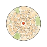 center (of town)